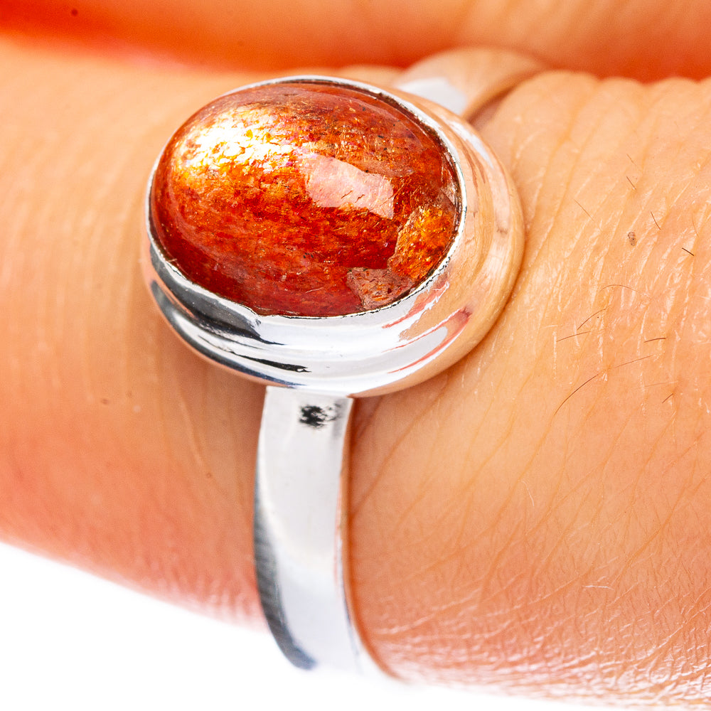 Value Sunstone Ring Size 7.5 (925 Sterling Silver) R3163