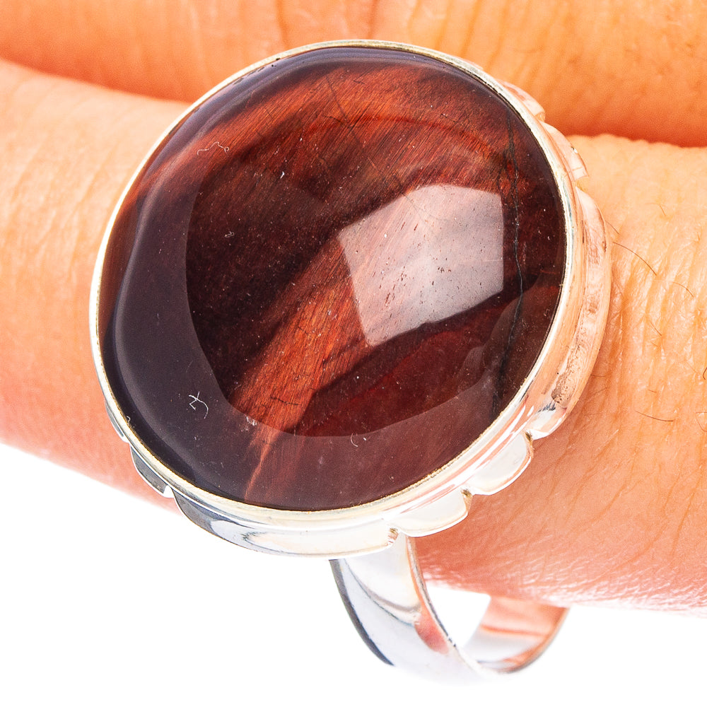 Large Red Tiger Eye 925 Sterling Silver Ring Size 11.75 (925 Sterling Silver) R6412