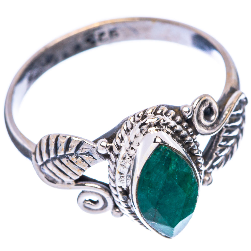 Green Sillimanite Leaf 925 Sterling Silver Ring Size 7.75 (925 Sterling Silver) R5344