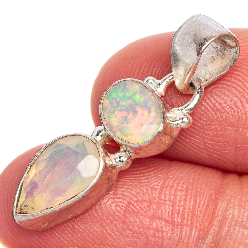Rare Ethiopian Opal Pendant 5/8" (925 Sterling Silver) P40662