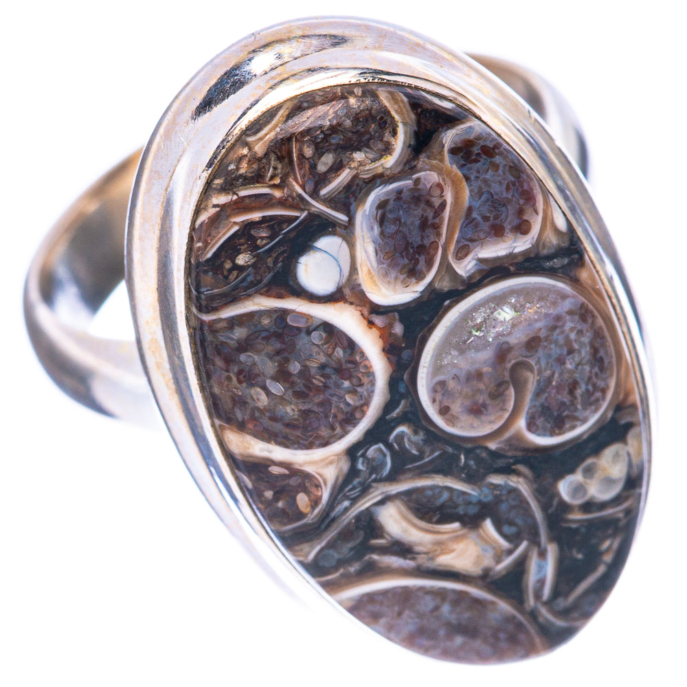 Turritella Agate Ring Size 5 (925 Sterling Silver) R1677