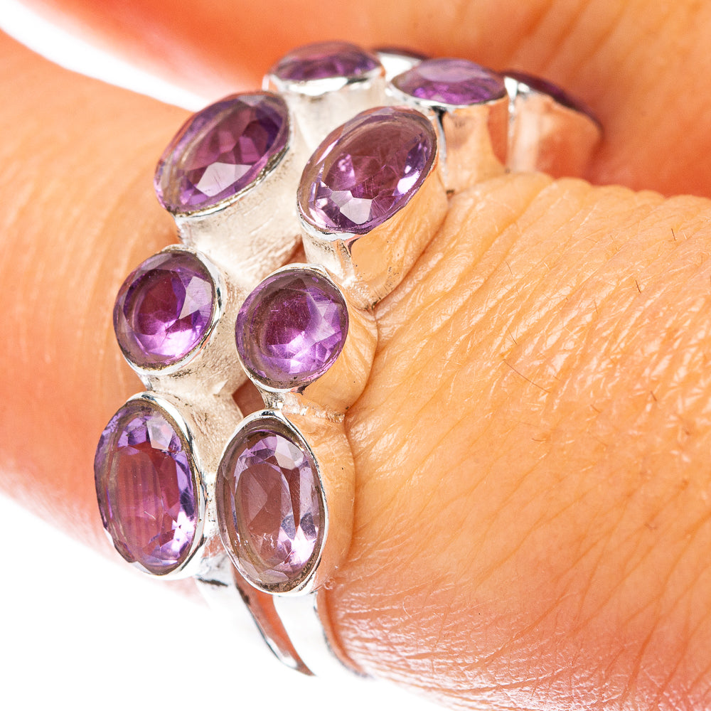 Faceted Amethyst 925 Sterling Silver Ring Size 7.5 (925 Sterling Silver) R5438