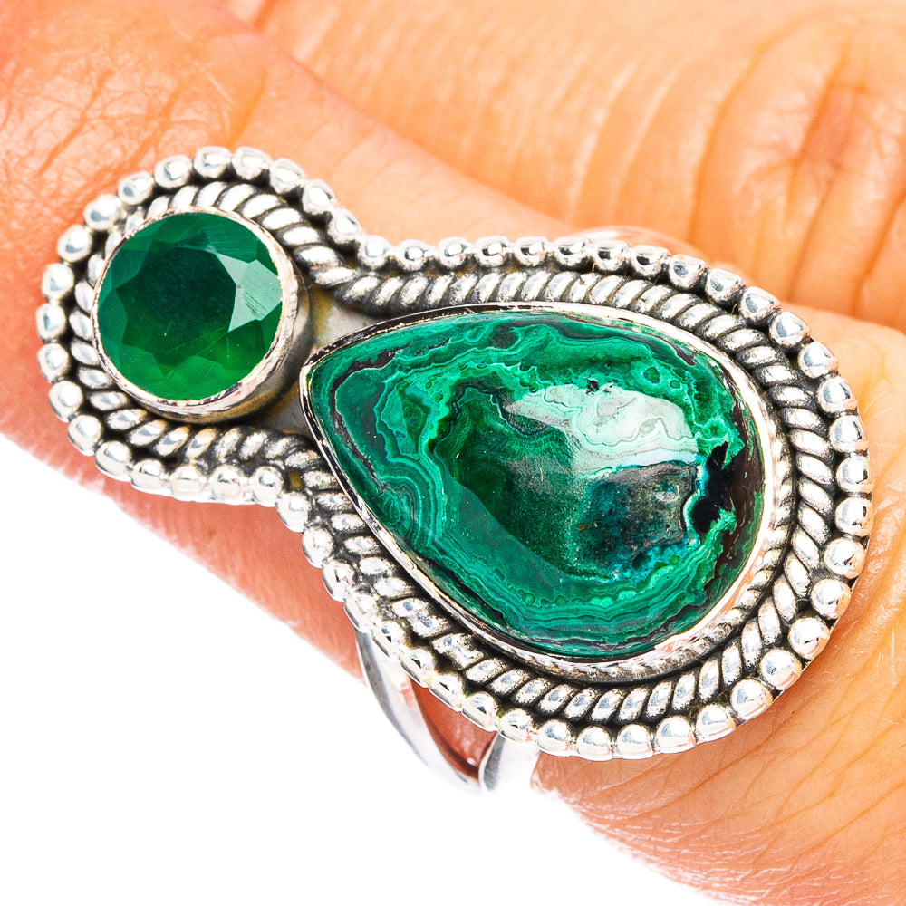 Malachite, Green Onyx 925 Sterling Silver Ring Size 6.75 (925 Sterling Silver) R6361