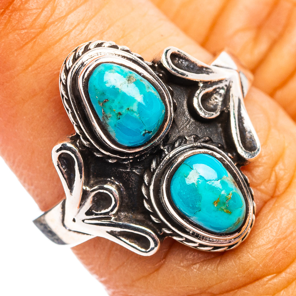 Native Style Mohave Turquoise Ring Size 6.5 (.925 Sterling Silver)