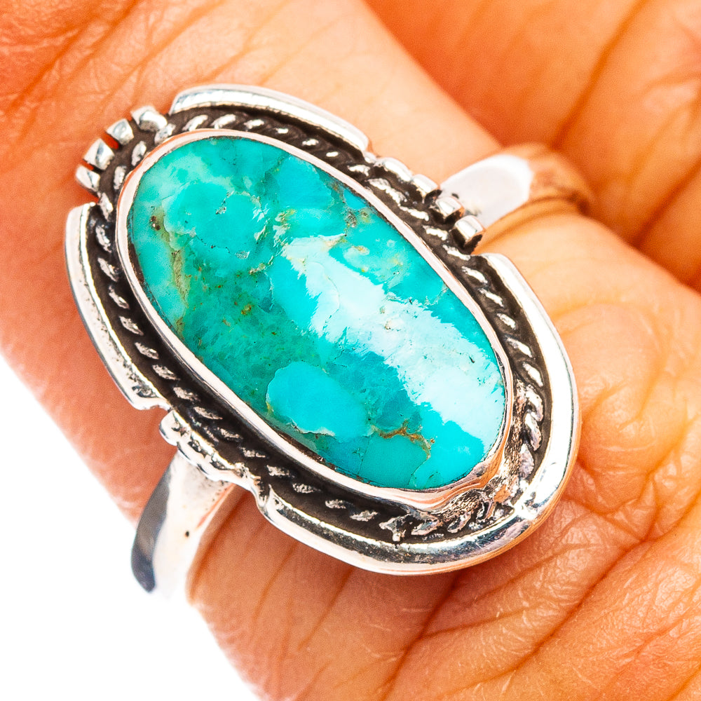 Native Style Mohave Turquoise Ring Size 5.75 (.925 Sterling Silver)