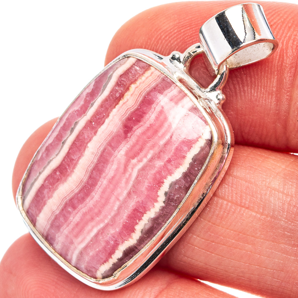 Rhodochrosite Pendant 1 3/8" (.925 Sterling Silver)