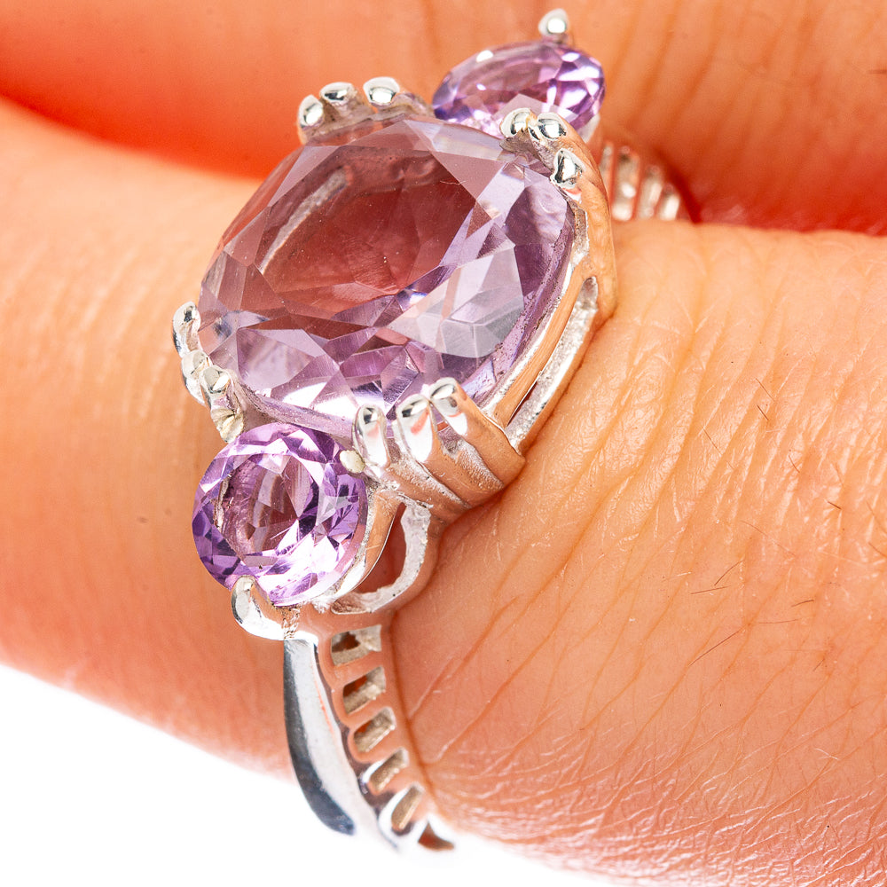Faceted Amethyst Ring Size 7 (925 Sterling Silver) R3230