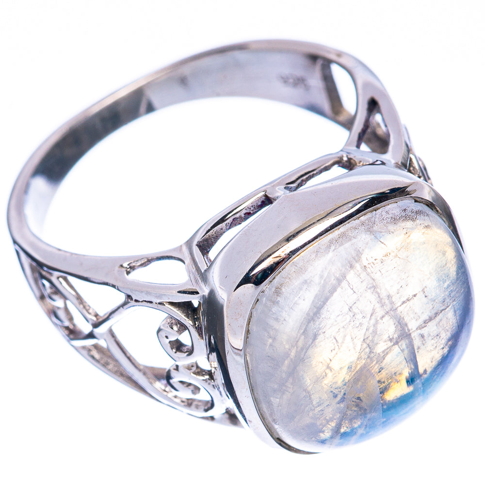 Rainbow Moonstone Ring Size 8 (925 Sterling Silver) R3031