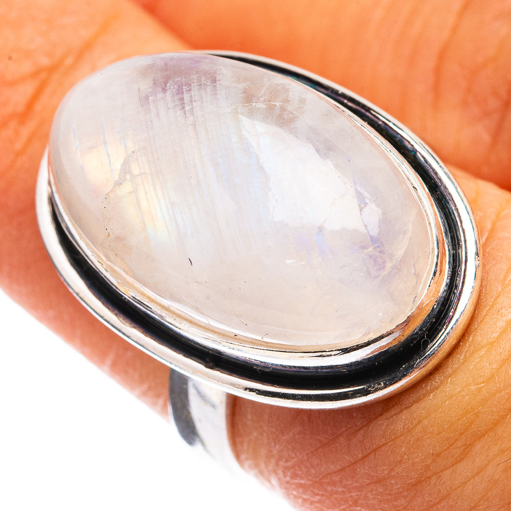 Rainbow Moonstone Ring Size 6.5 (925 Sterling Silver) R142855
