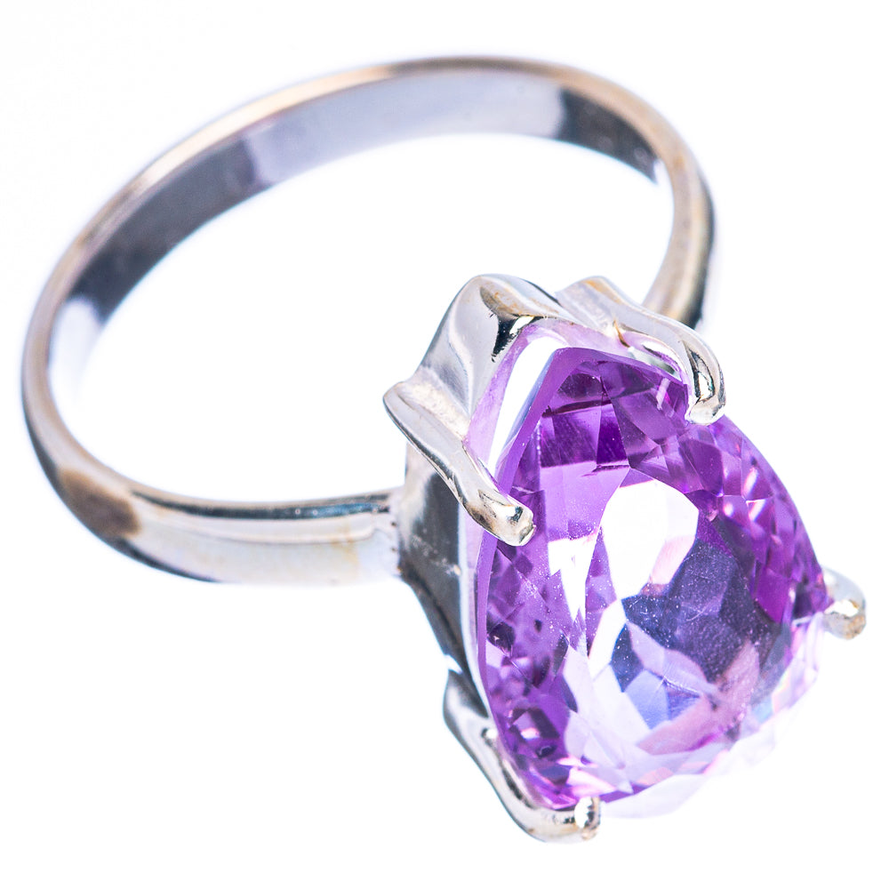 Faceted Amethyst Ring Size 7.75 (925 Sterling Silver) R4585
