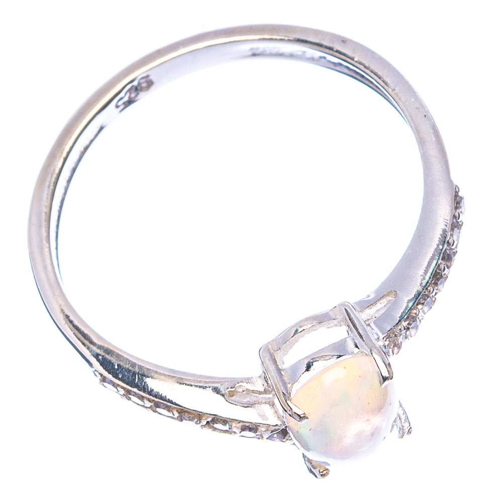 Value Ethiopian Opal, Cubic Zirconia Ring Size 6 (.925 Sterling Silver)