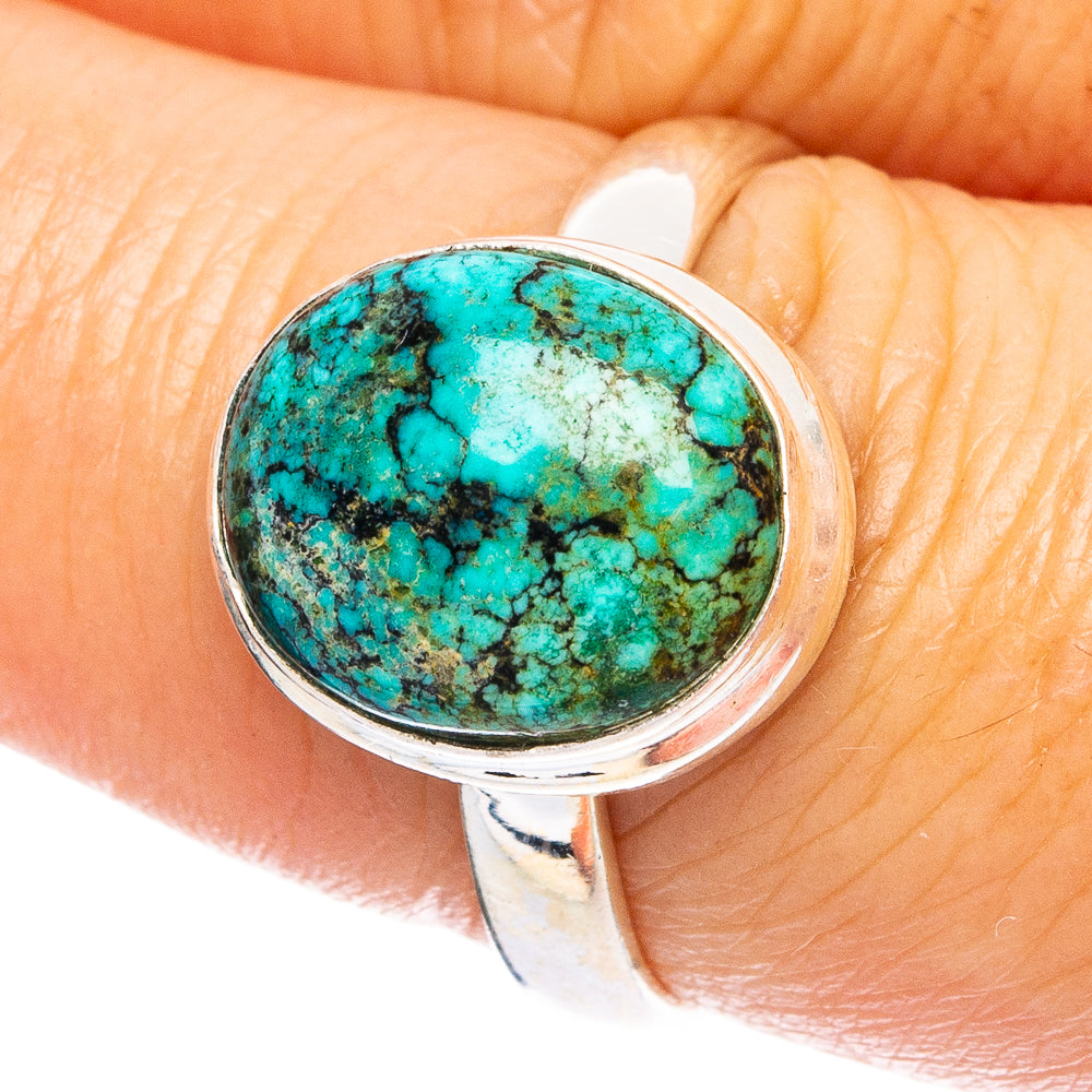 Rare Arizona Spider Web Turquoise Ring Size 7.75 (925 Sterling Silver) R4813