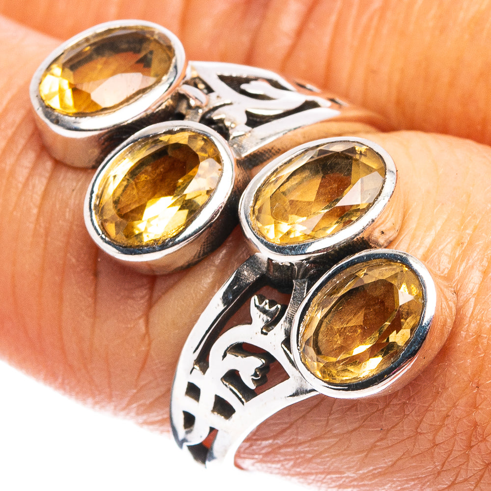 Faceted Citrine Ring Size 8 (.925 Sterling Silver)