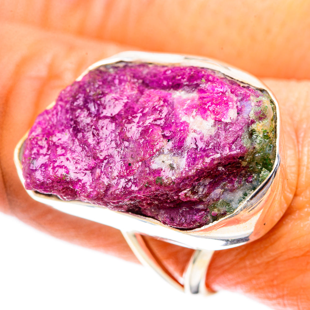 Large Rough Ruby Zoisite Ring Size 9 (925 Sterling Silver) RING137942
