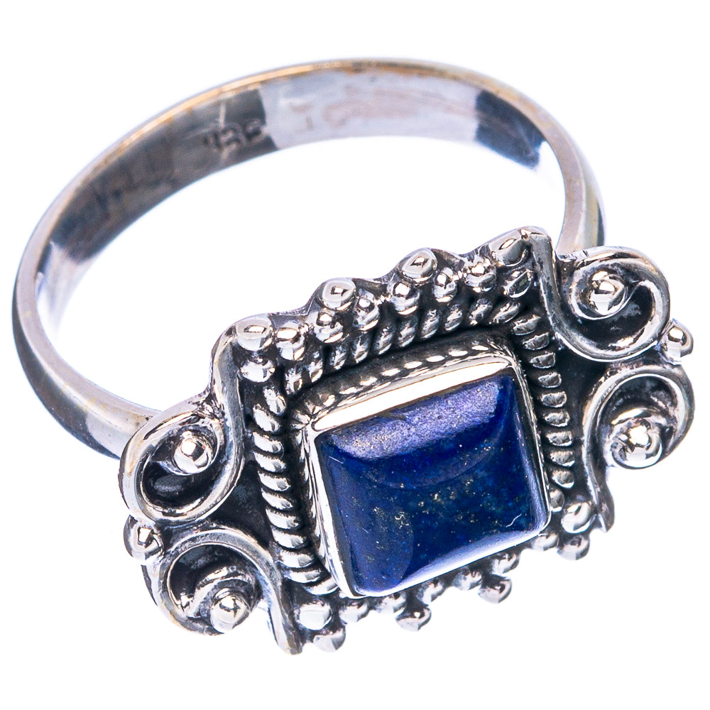 Lapis Lazuli Dainty Ring Size 7.75 (925 Sterling Silver) R5195