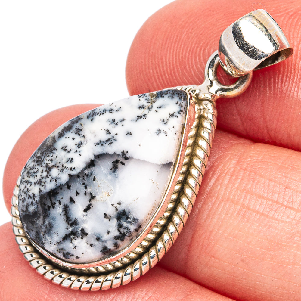 Dendritic Opal Pendant 1 1/4" (925 Sterling Silver) P43402