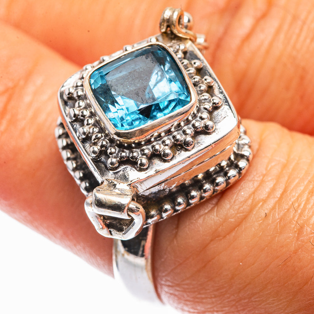 Poison London Blue Topaz Ring Size 7 (925 Sterling Silver) R142275