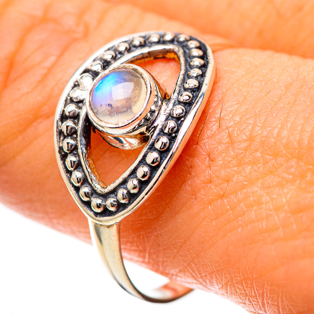 Rainbow Moonstone 925 Sterling Silver Ring Size 10 (925 Sterling Silver) RING139320