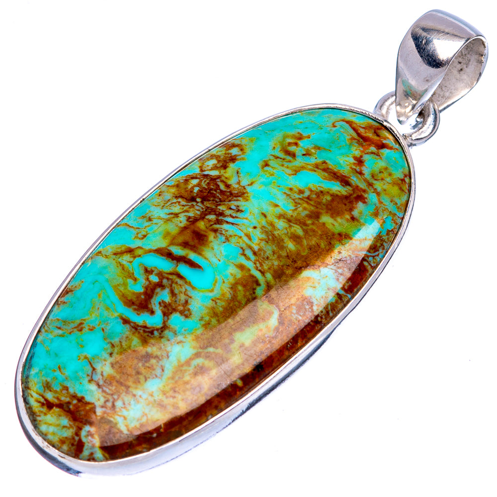 Rare Arizona Turquoise Pendant 1 7/8" (925 Sterling Silver) P42163