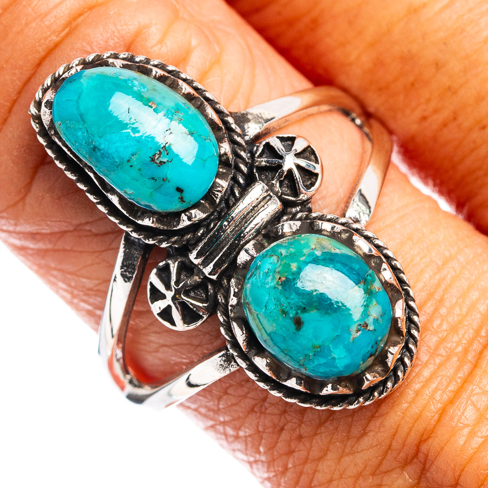 Native Style Mohave Turquoise Ring Size 9.5 (.925 Sterling Silver)