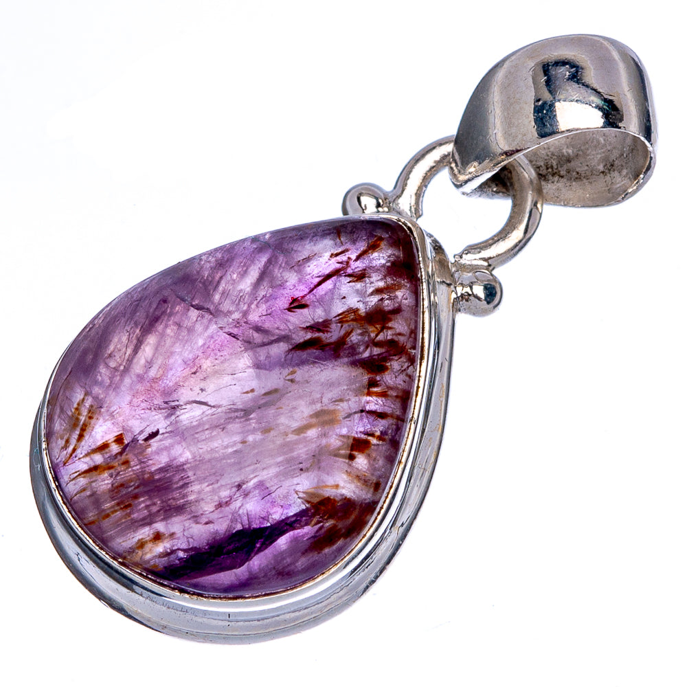 Rare Cacoxenite Amethyst Pendant 1 1/8" (925 Sterling Silver) P40401