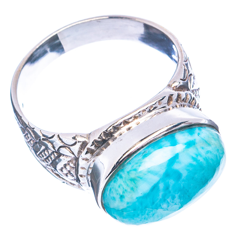 Rare Larimar Ring Size 6.5 (.925 Sterling Silver)