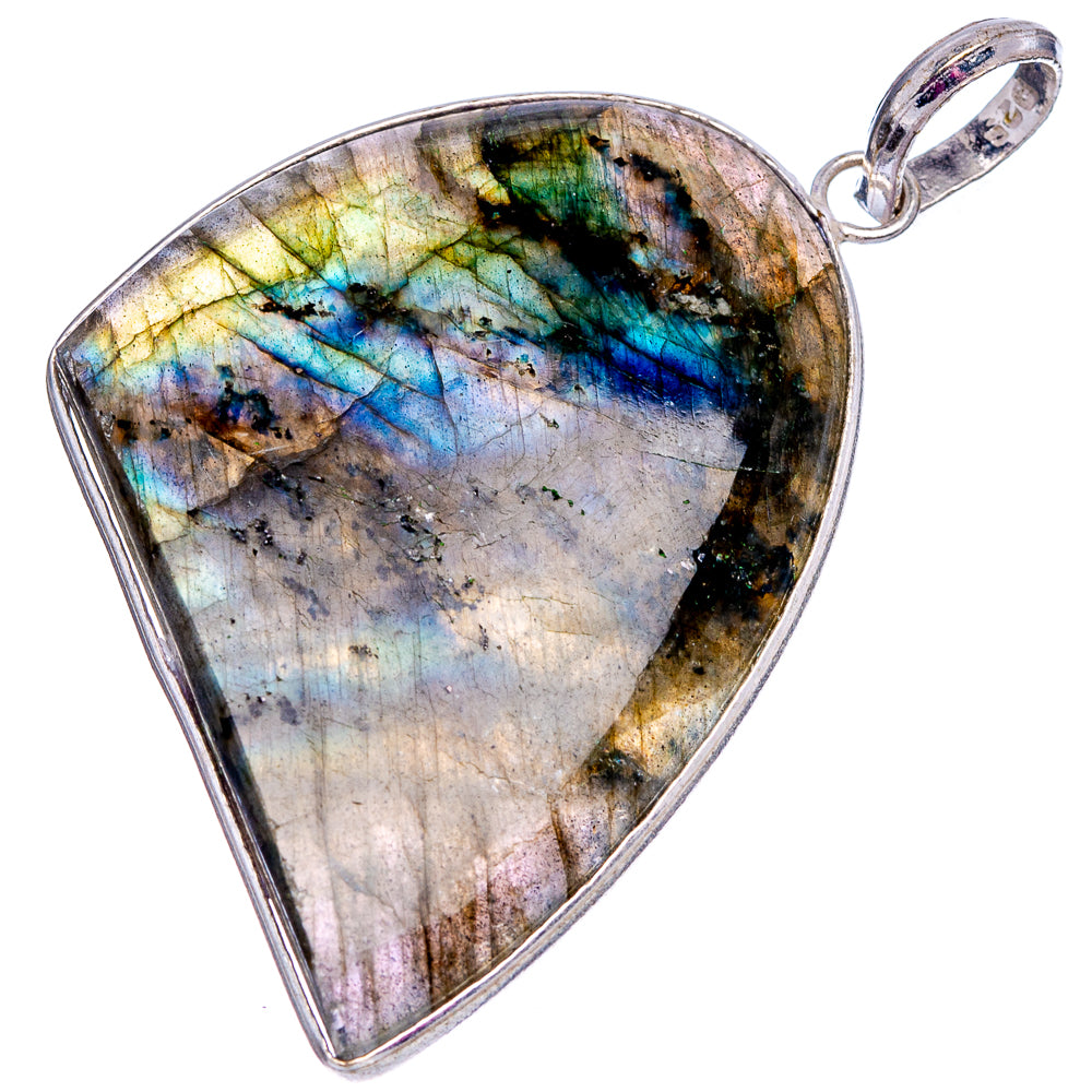 Labradorite Pendant 2 1/4" (Silver Plated)