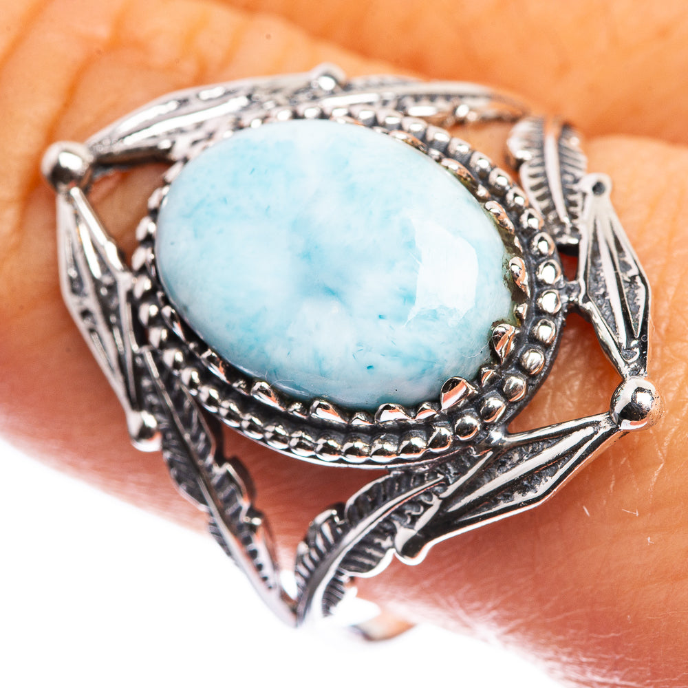 Larimar 925 Sterling Silver Ring Size 10.25