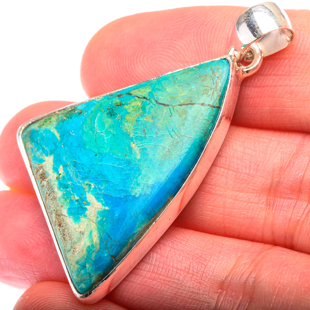 Chrysocolla Pendant 1 3/4" (925 Sterling Silver) PD38445