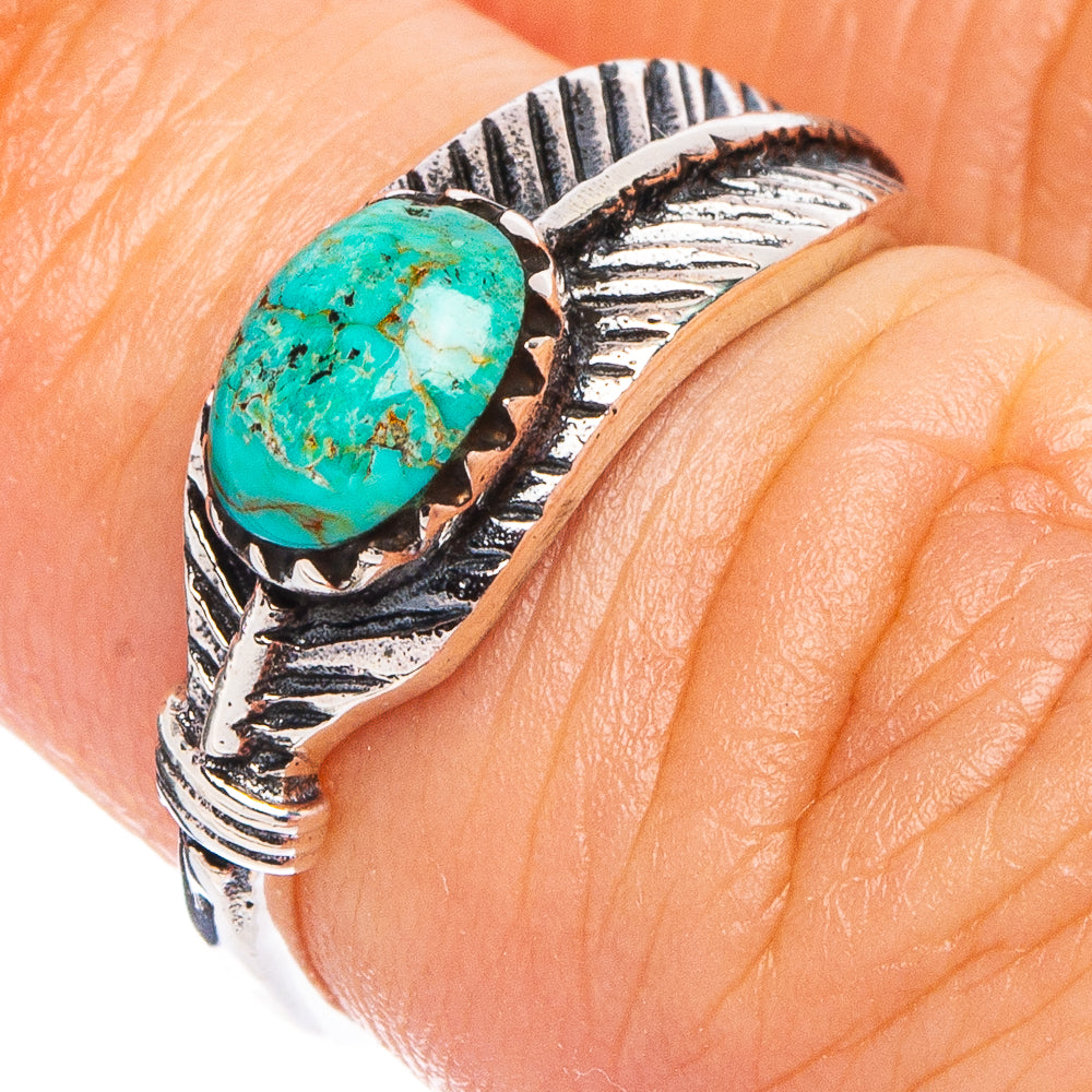 Rare Arizona Turquoise Leaf Ring Size 5.5 (.925 Sterling Silver)