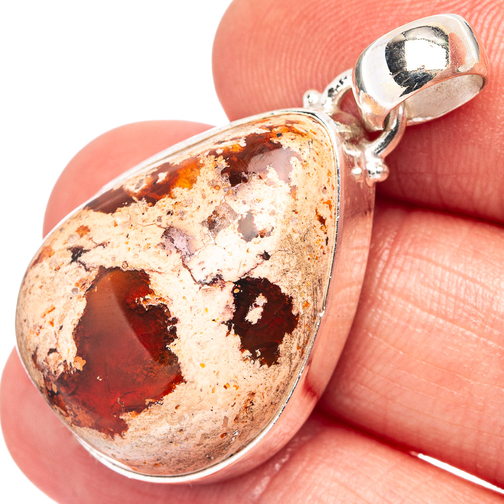 Mexican Fire Opal Pendant 1 1/2" (.925 Sterling Silver)
