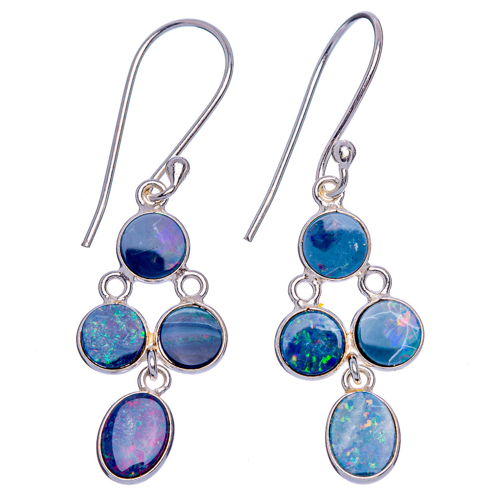 Rare Triplet Opal Earrings 1 1/2" (925 Sterling Silver) E433293