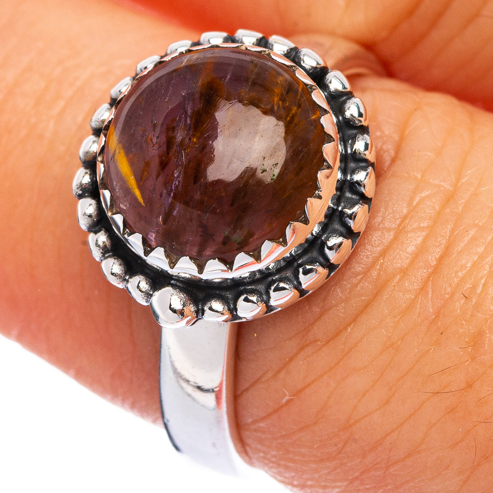 Rare Cacoxenite Amethyst Ring Size 7.5 (925 Sterling Silver) R145576