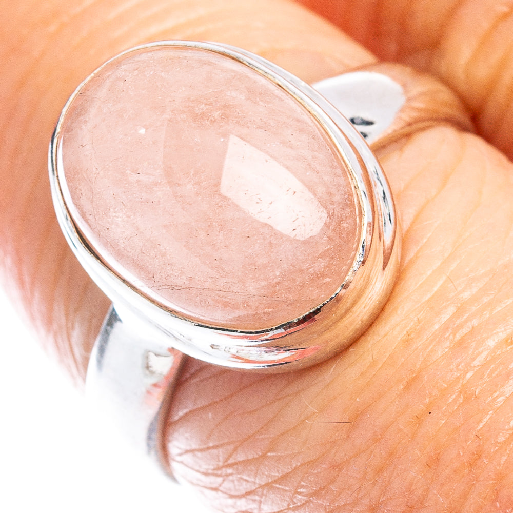 Rose Quartz Ring Size 7.25 (.925 Sterling Silver)