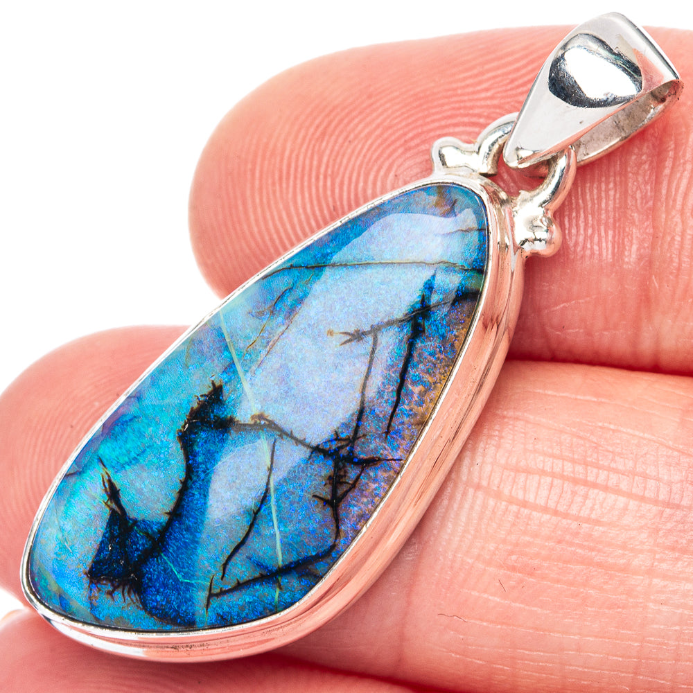 Rare Sterling Opal 925 Sterling Silver Pendant 1 1/2" (925 Sterling Silver) P41913