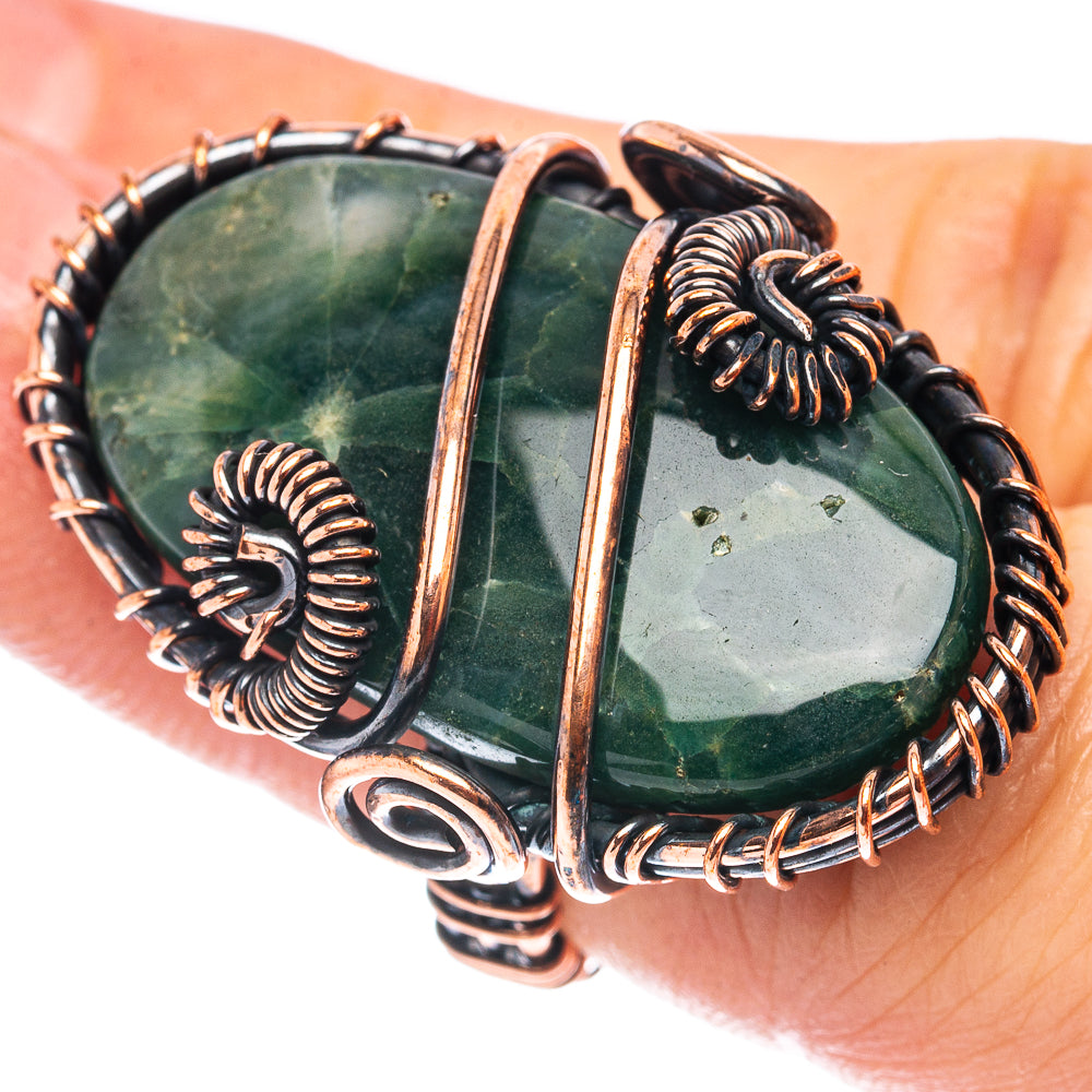 Ocean Jasper Wire Wrap Ring Size 5 (Oxidized Copper)