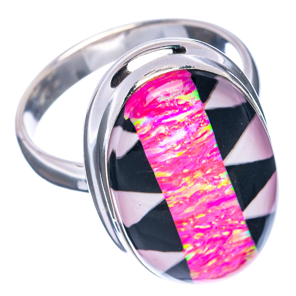 Premium Aura Opal Ring Size 10 (.925 Sterling Silver)