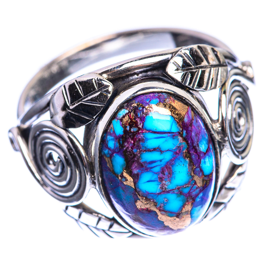 Purple Copper Composite Turquoise 925 Sterling Silver Ring Size 7.75