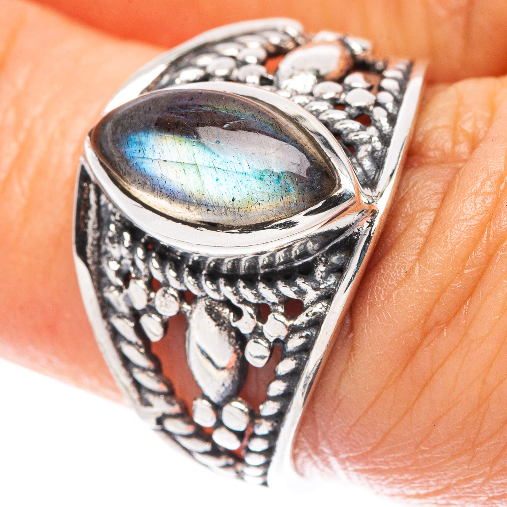Labradorite Dainty Ring Size 6.75 (925 Sterling Silver) R5957