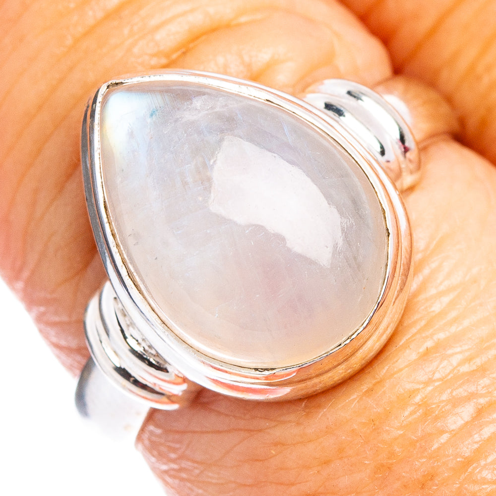 Rainbow Moonstone Ring Size 8 (.925 Sterling Silver)