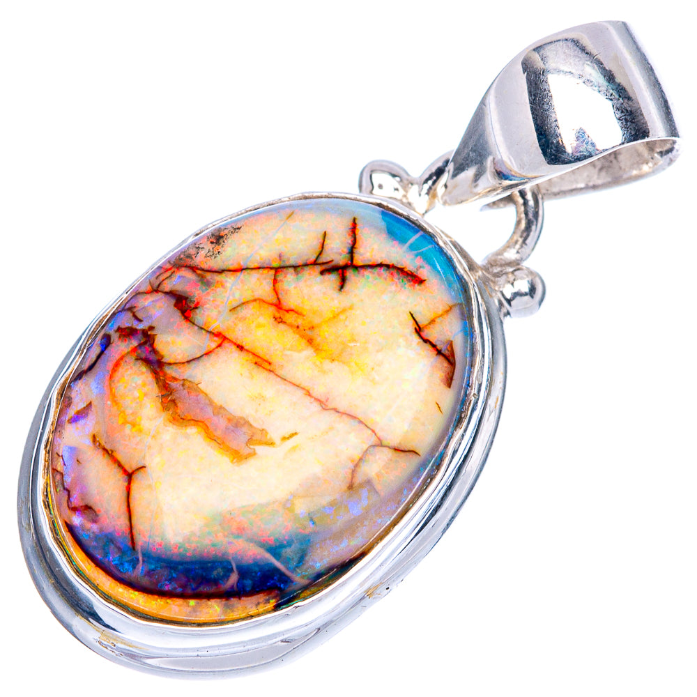 Rare Sterling Opal Pendant 1 1/8" (925 Sterling Silver) P41612