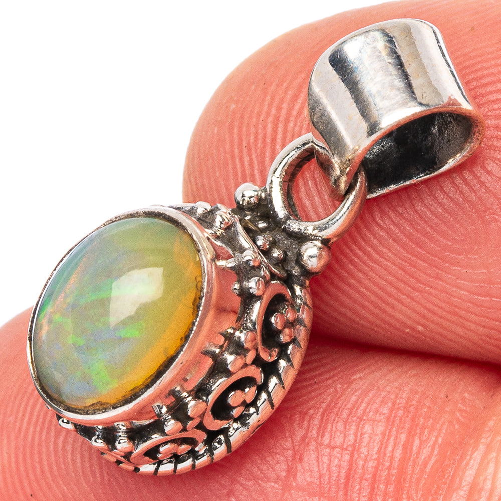 Rare Ethiopian Opal Pendant 7/8" (925 Sterling Silver) P42882