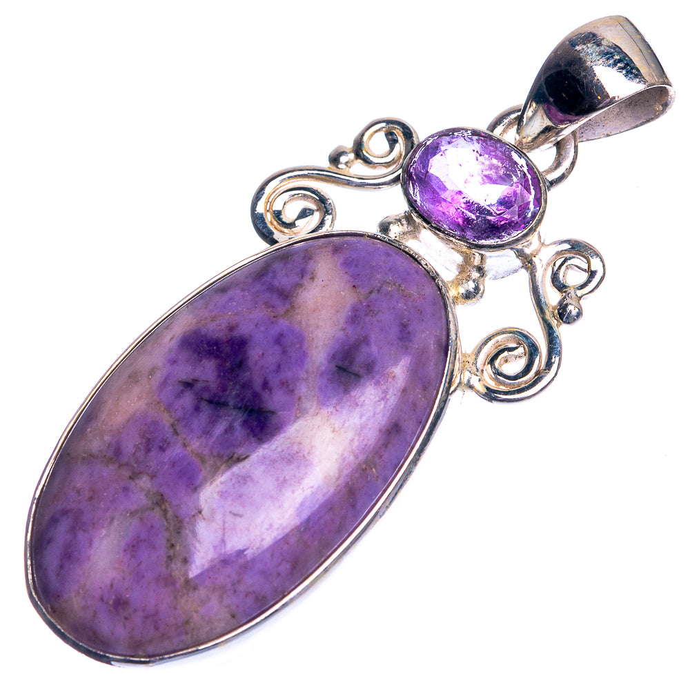 Tiffany Stone, Amethyst 925 Sterling Silver Pendant 1 7/8"