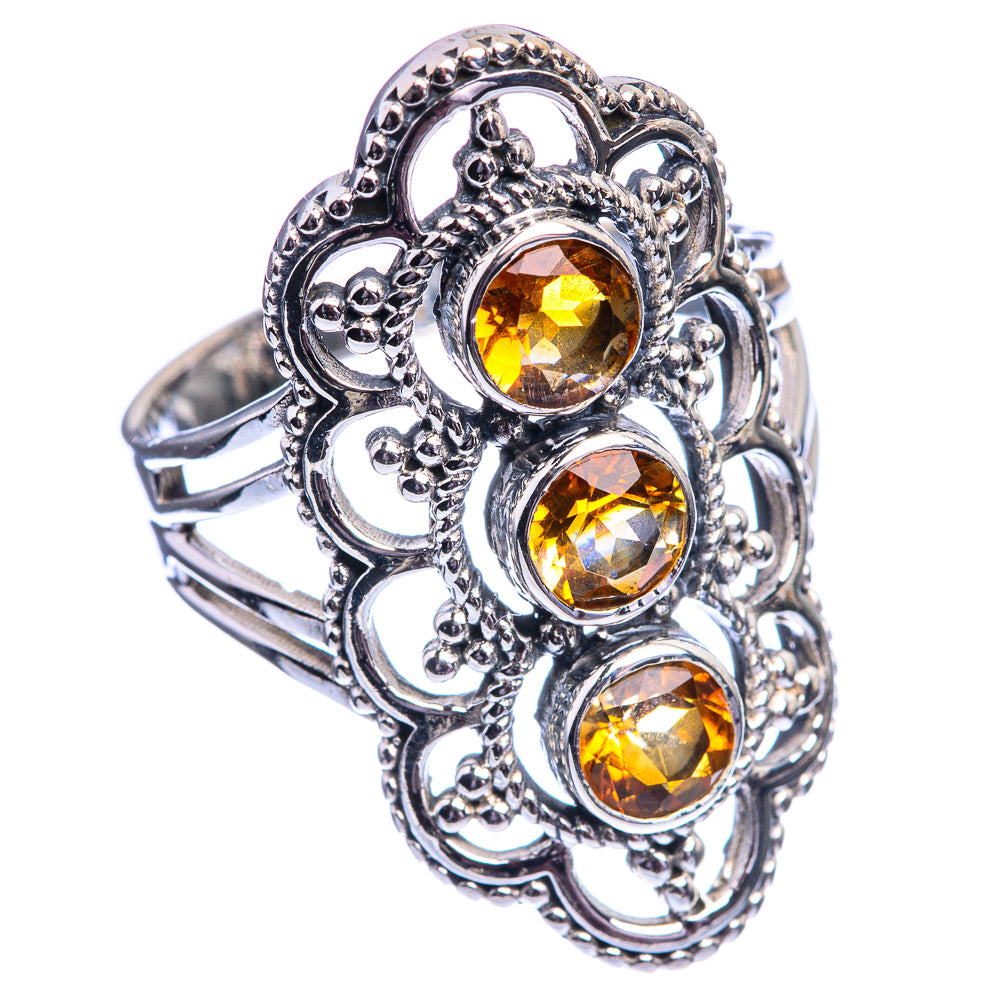 Faceted Citrine Ring Size 8.75 (925 Sterling Silver) R142231