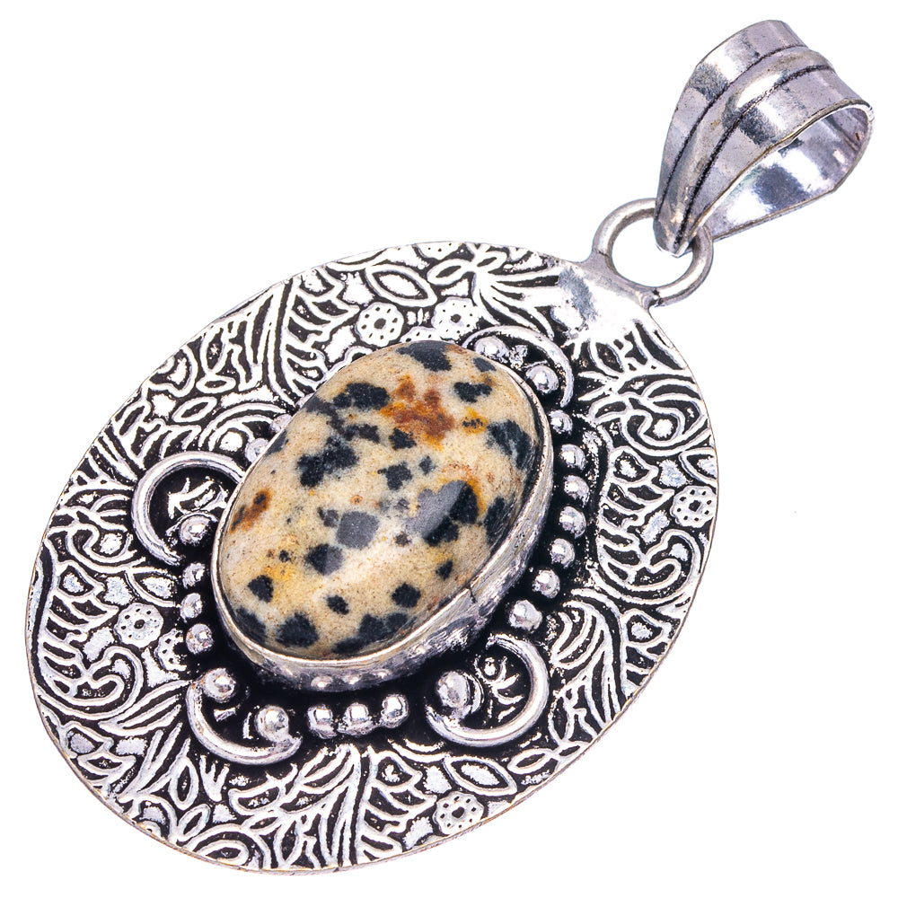 Dalmatian Jasper Pendant 2" (German Silver)