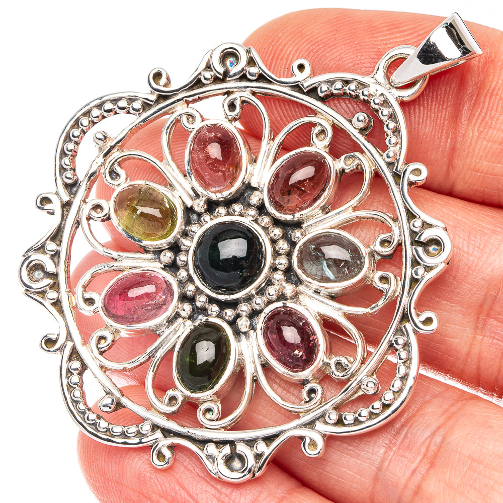 Signature Multi-Tourmaline, Pink Green Tourmaline Pendant 2" (925 Sterling Silver) P45031