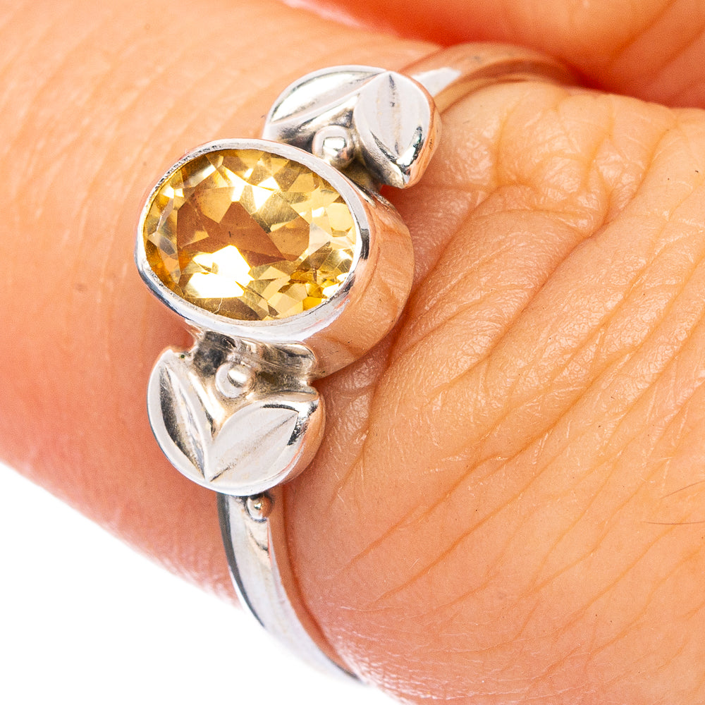 Faceted Citrine Dainty Ring Size 7 (925 Sterling Silver) R145693
