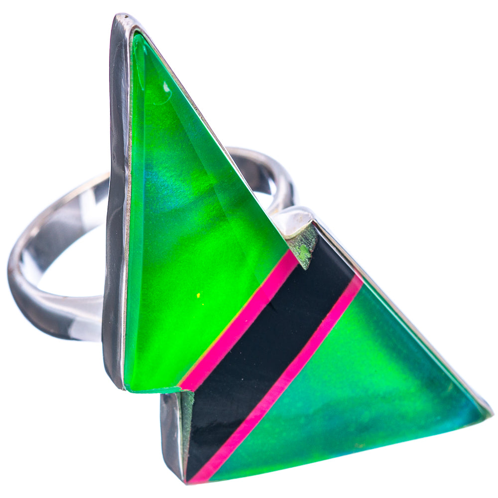 Premium Aura Opal Bolt Ring Size 7 (.925 Sterling Silver)