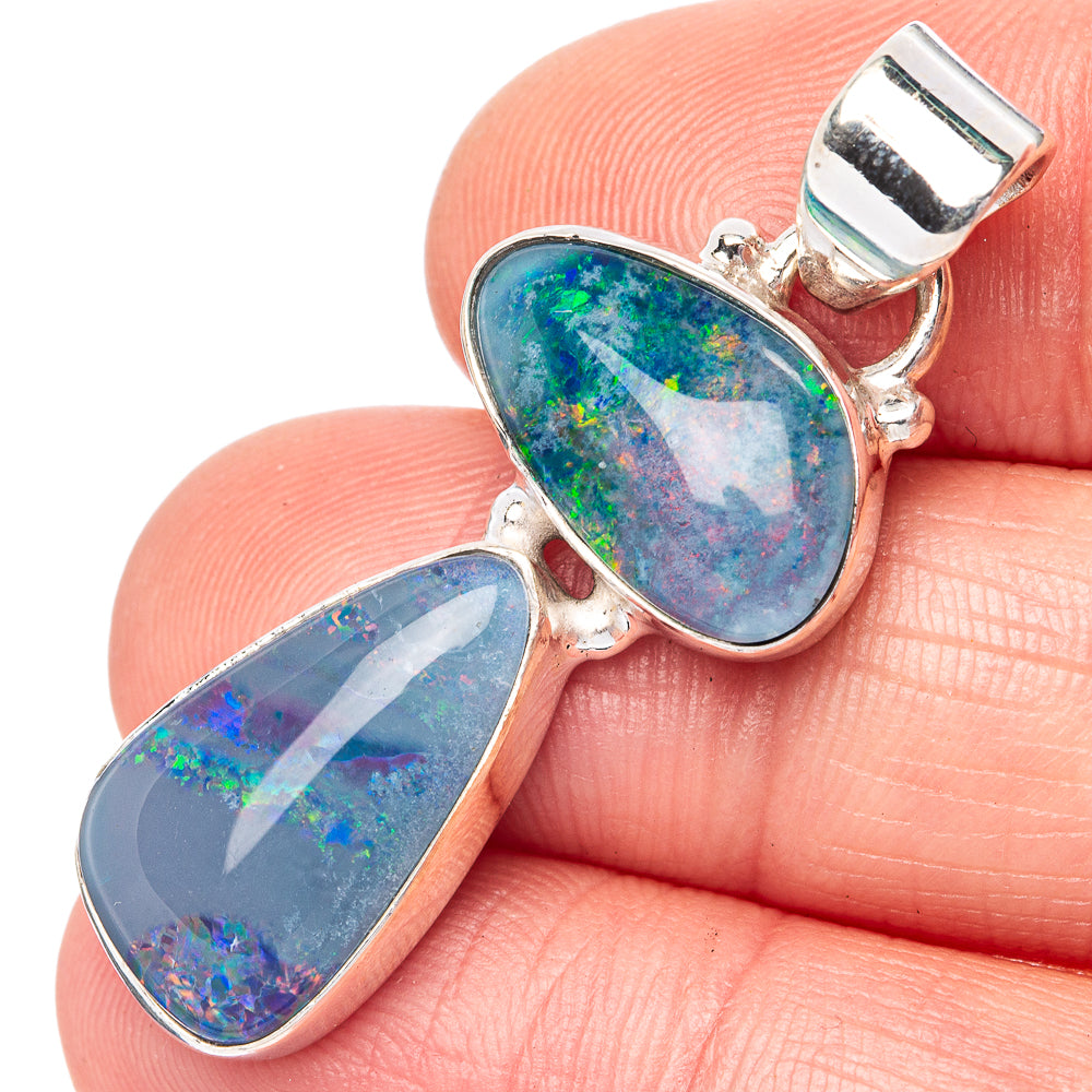 Rare Triplet Opal 925 Sterling Silver Pendant 1 5/8" (925 Sterling Silver) P42670
