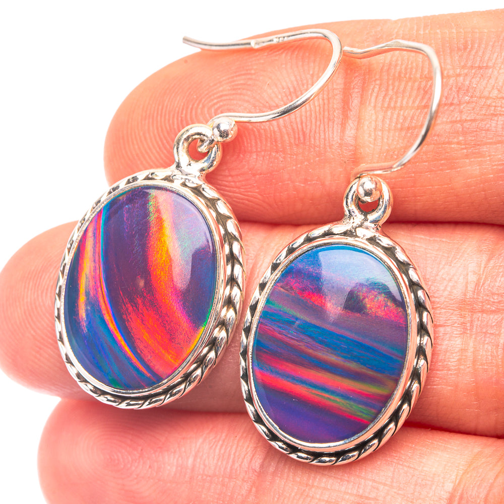 Aura Opal Earrings 1 3/8" (925 Sterling Silver) E432281